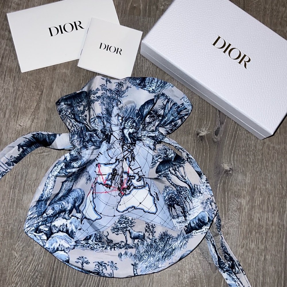 NWT Dior Beauty Around the World Drawstring Bag